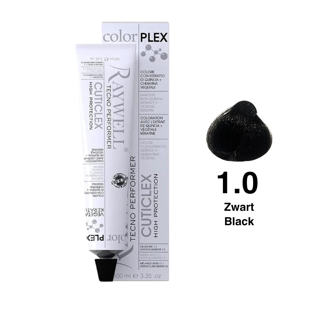 Raywell ColorPlex - Permanente Haarfarbe - 1.0 - Schwarz - 100 ml