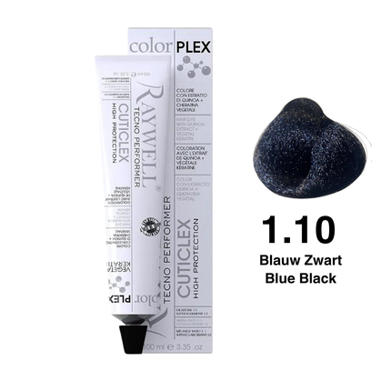 Raywell ColorPlex - Permanente Haarfarbe - 1.10 - Blauschwarz - 100 ml