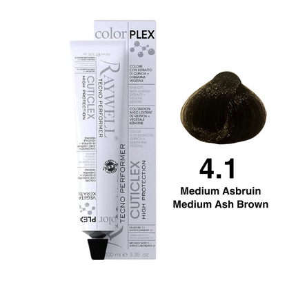 Raywell ColorPlex - Permanente Haarfarbe - 4.1 - Mittelaschbraun - 100 ml