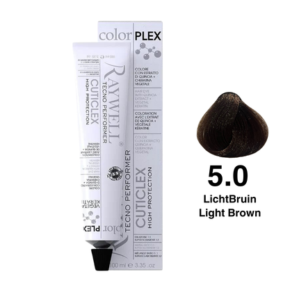 Raywell ColorPlex - Permanente Haarfarbe - 5.0 - Hellbraun - 100 ml