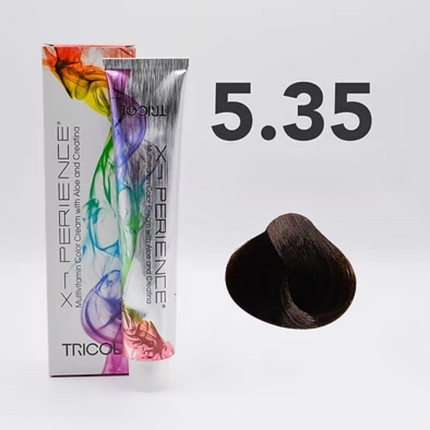 Tricol Xperience – Permanente Haarfarbe – 5.35 – Helles tropisches Kastanienbraun – 100 ml