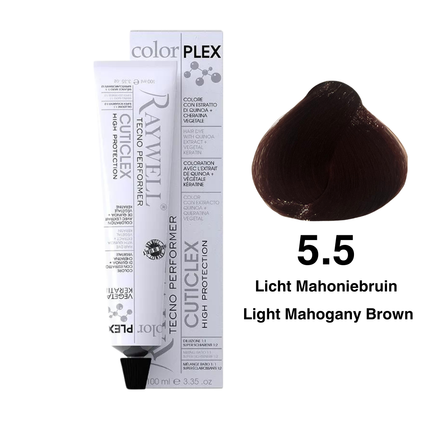 Raywell ColorPlex - Permanente Haarfarbe - 5.5 - Helles Mahagonibraun - 100 ml