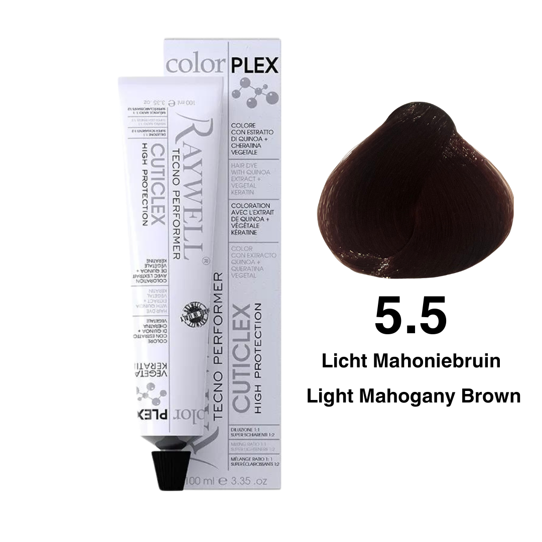 Raywell ColorPlex - Permanente Haarfarbe - 5.5 - Helles Mahagonibraun - 100 ml