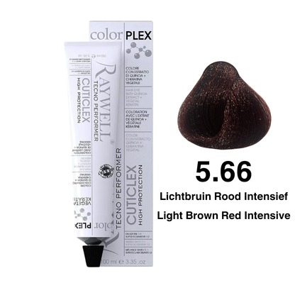 Raywell ColorPlex - Permanente Haarfarbe - 5.66 - Hellbraun Rot Intensiv - 100 ml