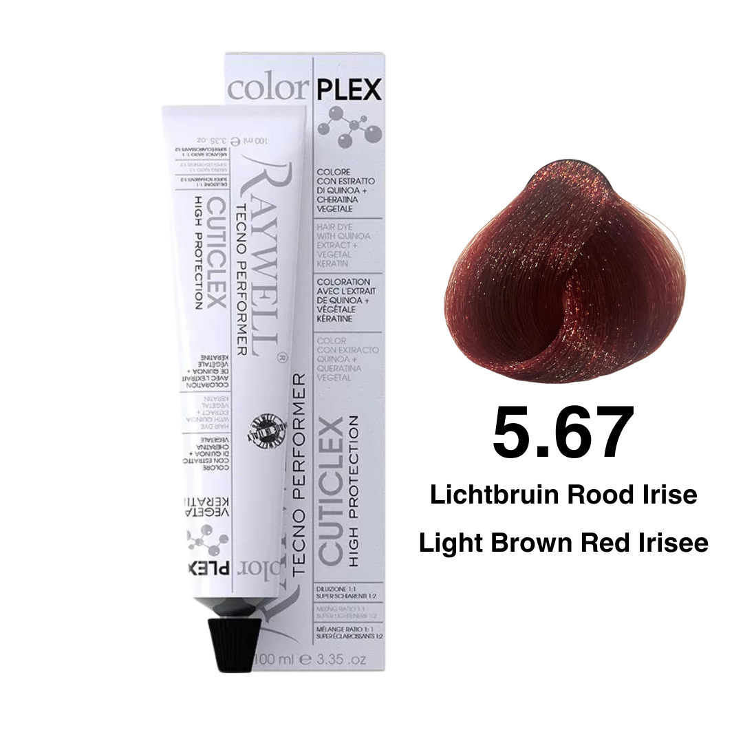 Raywell ColorPlex - Permanente Haarfarbe - 5.67 - Hellbraun Rot Iris - 100 ml