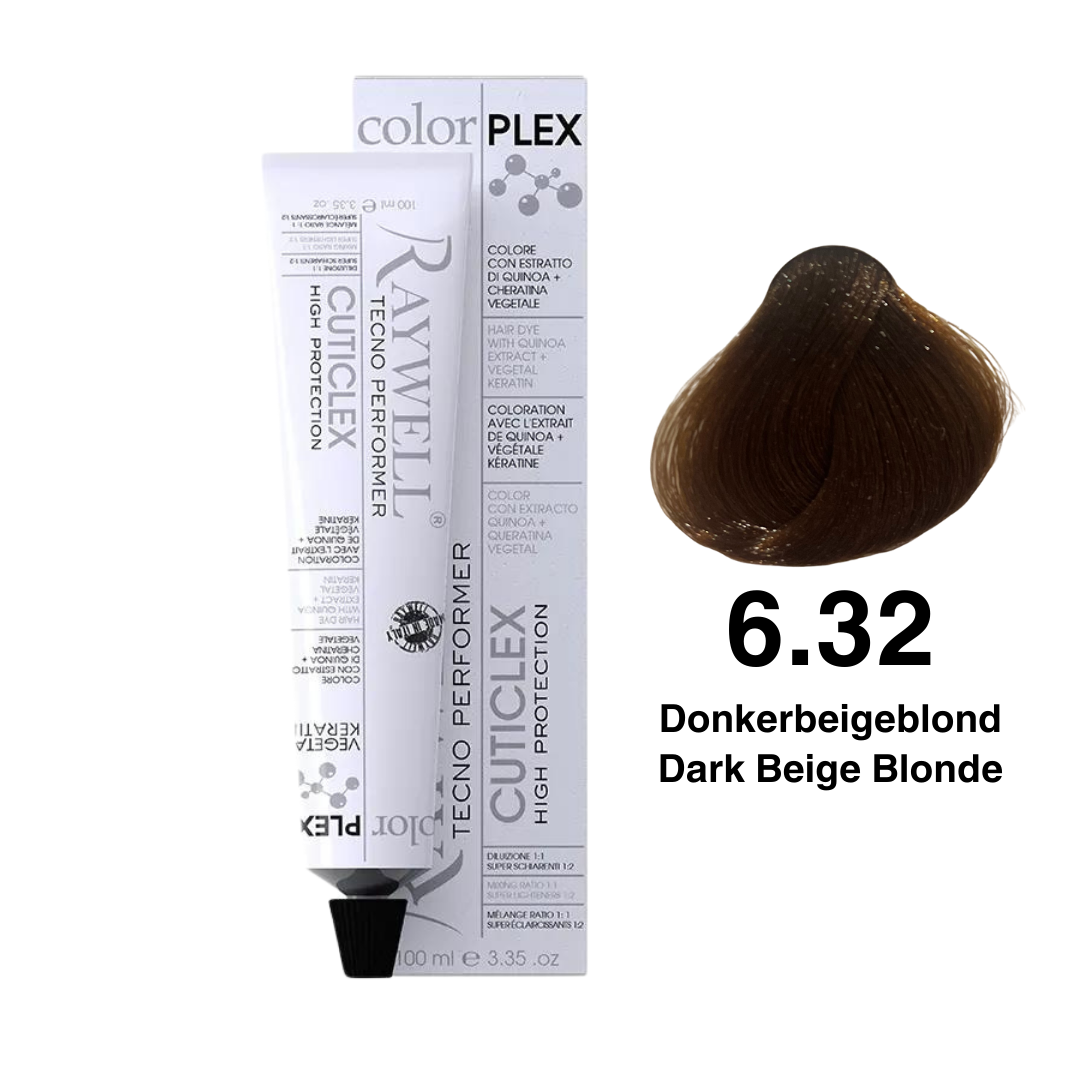 Raywell ColorPlex - Permanente Haarfarbe - 6.32 - Dunkelbeigeblond - 100 ml