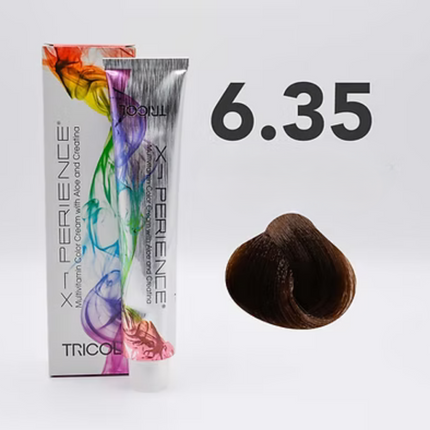 Tricol Xperience – Permanente Haarfarbe – 6.35 – Dunkel-Tropischblond – 100 ml