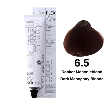 Raywell ColorPlex - Permanente Haarfarbe - 6.5 - Dunkles Mahagoniblond - 100 ml