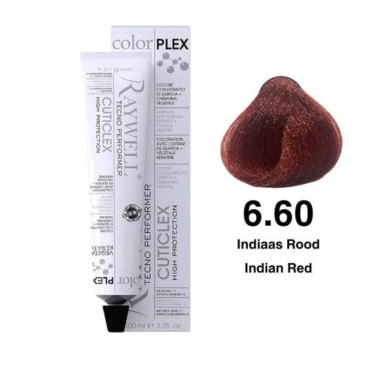 Raywell ColorPlex - Permanente Haarfarbe - 6.60 - Indischrot - 100 ml