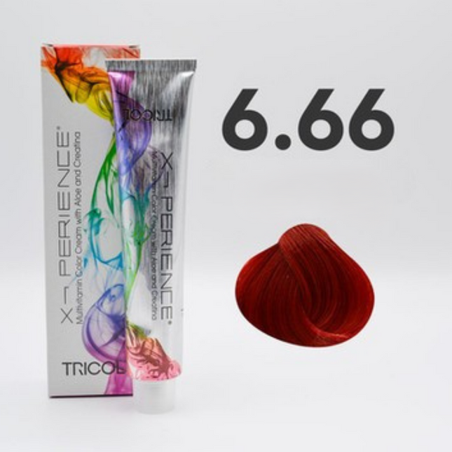 Tricol Xperience - Permanente Haarfarbe - 6.66 - Intensives Dunkelrotblond - 100 ml