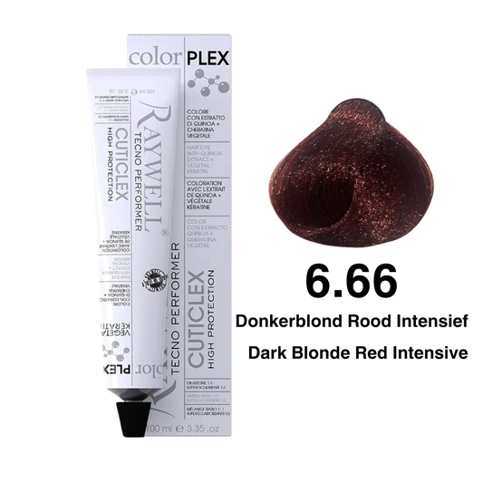 Raywell ColorPlex - Permanente Haarfarbe - 6.66 - Dunkelblond Rot Intensiv - 100 ml