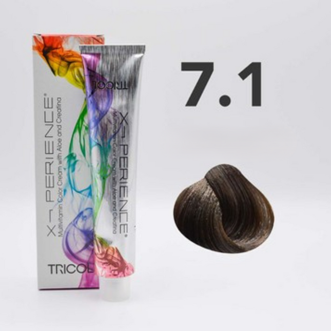 Tricol Xperience – Permanente Haarfarbe – 7,1 – Aschblond – 100 ml
