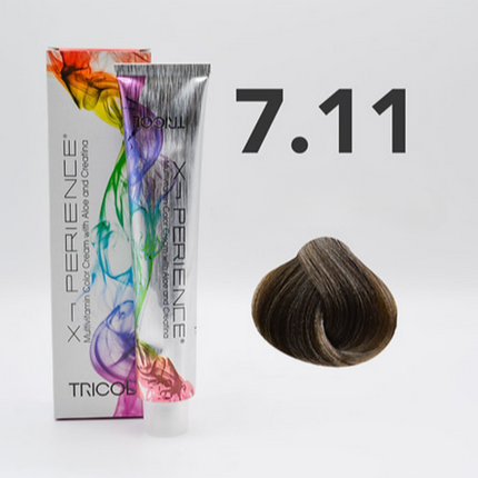 Tricol Xperience - Permanente Haarfarbe - 7.11 - Intensives Aschblond - 100 ml