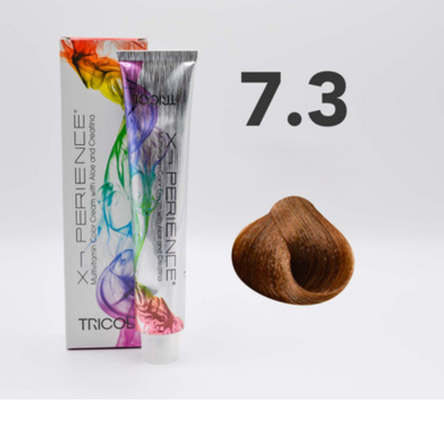 Tricol Xperience – Permanente Haarfarbe – 7,3 – Goldblond – 100 ml