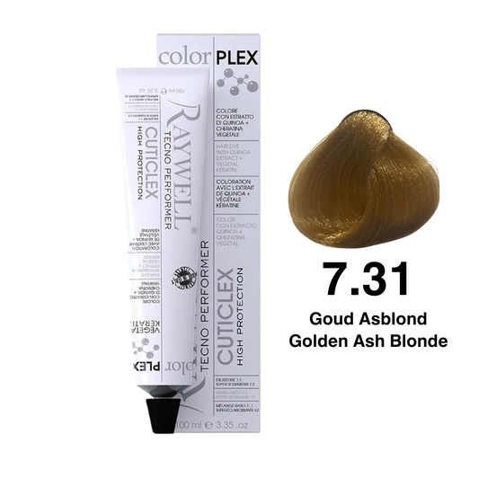 Raywell ColorPlex - Permanente Haarfarbe - 7.31 - Goldenes Aschblond - 100 ml