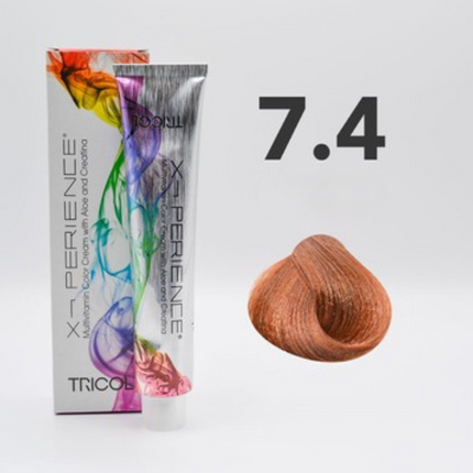 Tricol Xperience – Permanente Haarfarbe – 7,4 – Kupferblond – 100 ml