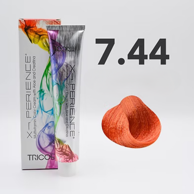 Tricol Xperience – Permanente Haarfarbe – 7,44 – Intensives Kupferblond – 100 ml