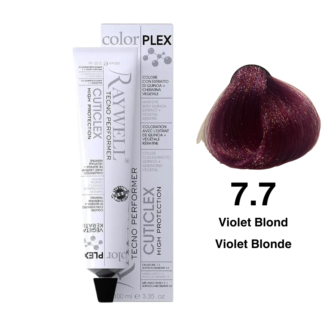 Raywell ColorPlex - Permanente Haarfarbe - 7.7 - Violettblond - 100 ml