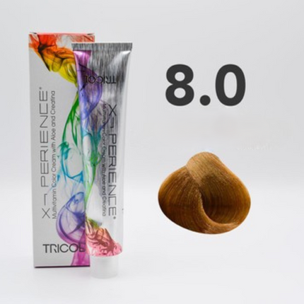Tricol Xperience - Permanente Haarfarbe - 8.0 - Hellblond Intensiv - 100 ml