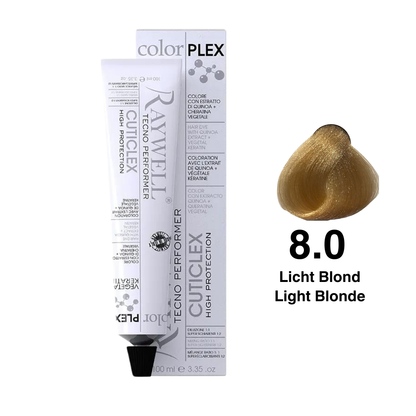 Raywell ColorPlex - Permanente Haarfarbe - 8.0 - Hellblond - 100 ml