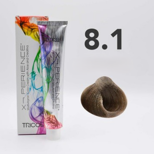 Tricol Xperience - Permanente Haarfarbe - 8.1 - Helles Aschblond - 100 ml