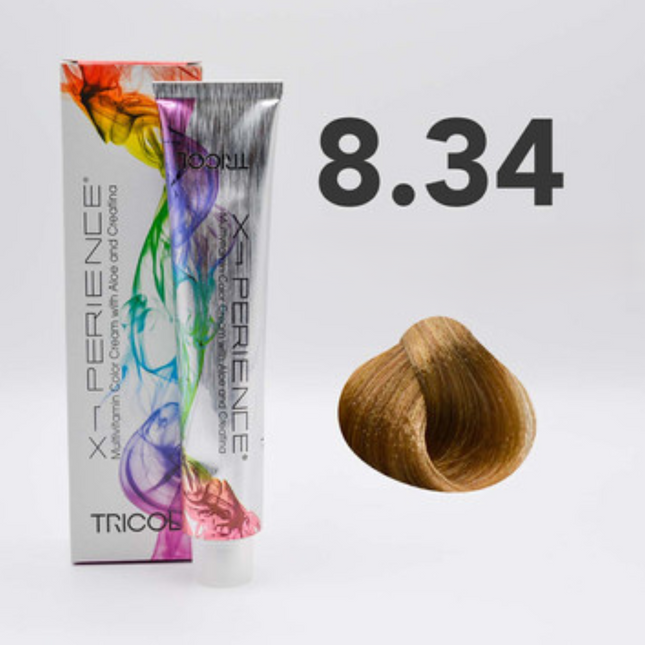 Tricol Xperience - Permanente Haarfarbe - 8.34 - Helles Kupfergoldblond - 100 ml