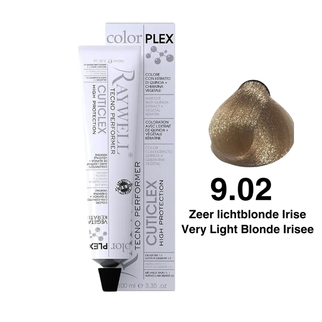 Raywell ColorPlex – Permanente Haarfarbe – 9.02 – Sehr helles Blond Irise – 100 ml