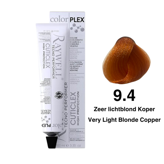 Raywell ColorPlex - Permanent Hair Dye - 9.4 - Very Light Blonde Copper - 100 ml