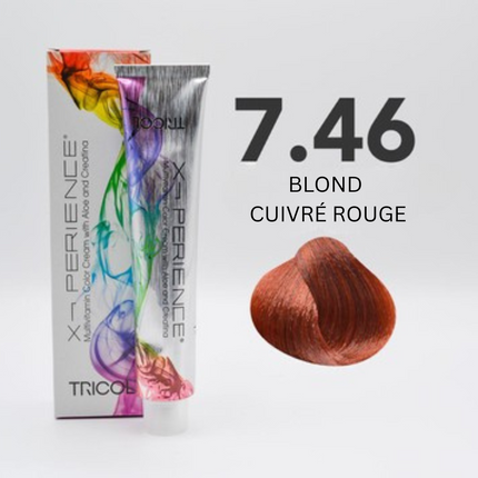 Tricol Xperience – Permanente Haarfarbe – 7.46 – Kupferrotblond – 100 ml