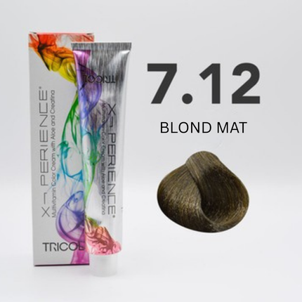 Tricol Xperience – Permanente Haarfarbe – 7,12 – Mattblond – 100 ml