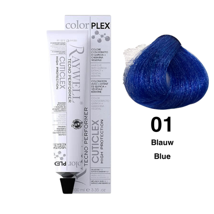 Raywell ColorPlex - Permanente Haarfarbe - 01 - Blau - 100 ml
