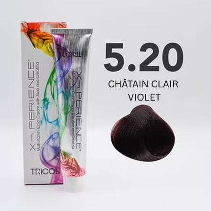 Tricol Xperience – Permanente Haarfarbe – 5.20 – Hellviolettbraun – 100 ml