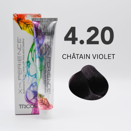 Tricol Xperience - Coloration Permanente - 4.20 - CHATAIN VIOLET - 100 ml
