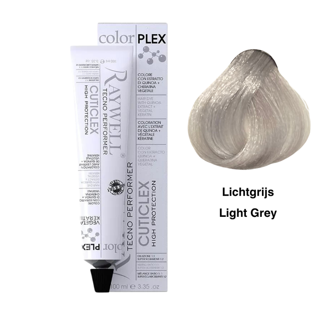 Raywell ColorPlex - Permanente Haarfarbe - Hellgrau - 100 ml